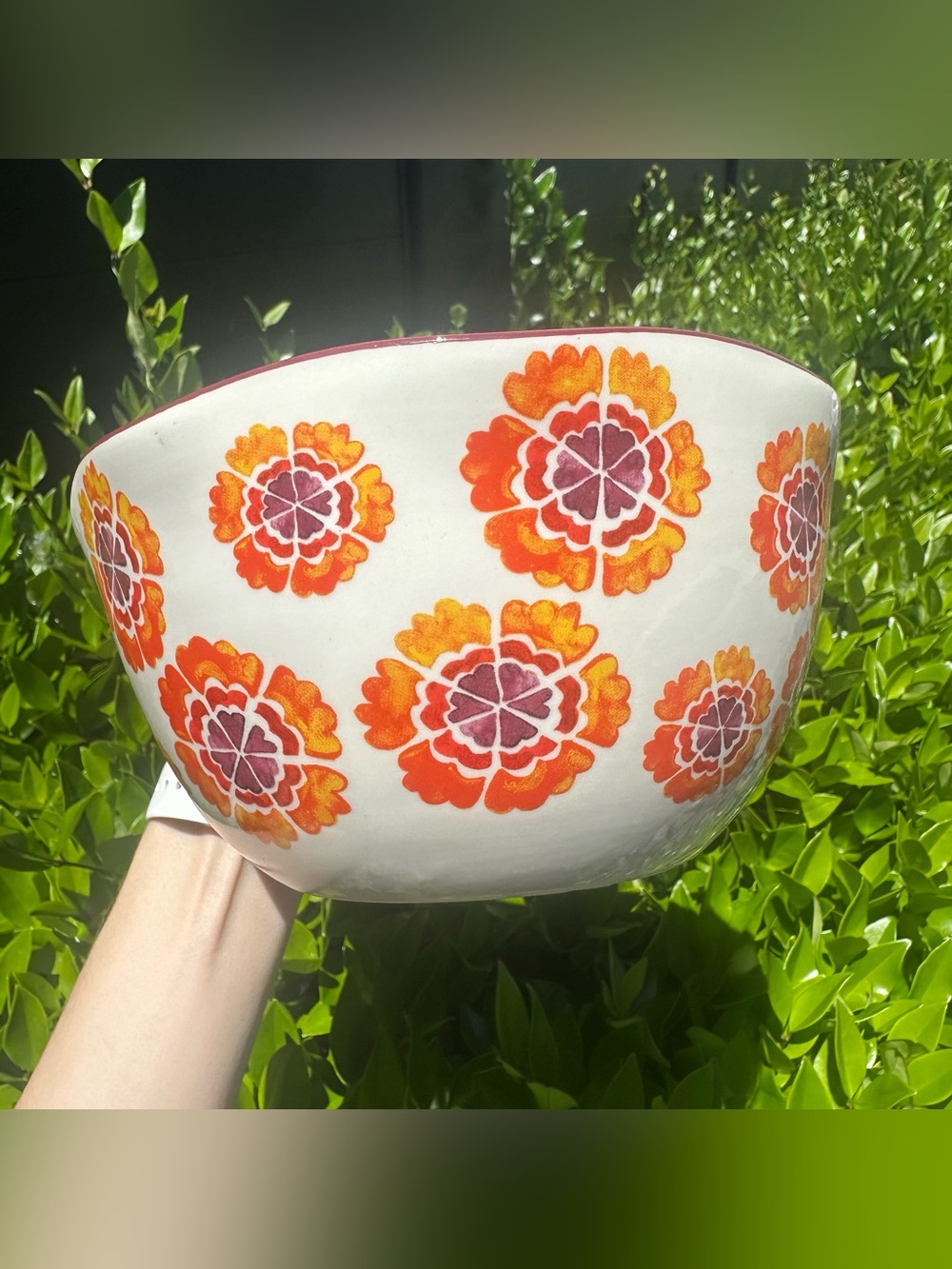 The Pioneer Woman Flea Market Floral Wavy Nesting Mixing Serving Bowl Orange
